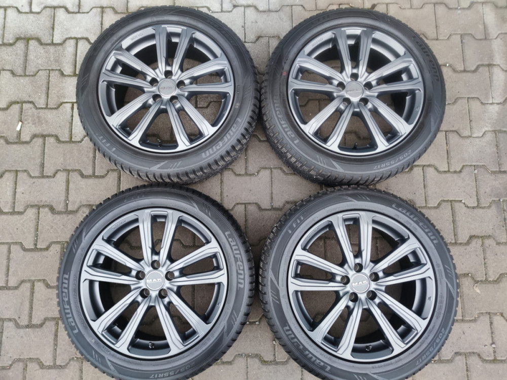 Alu disky 7J x 17 / 5 x 100 / ET 38 + Zimní pneu Laufenn 205/55 R 17 95 V